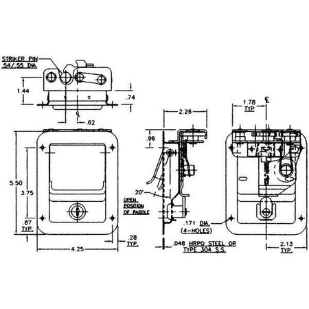 Eberhard Manufacturing Co Pdl.Hdl.W/Rotary Ss Ka Ch545 EMC 3-4373 SS CH545